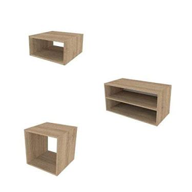 Imagem de Conjunto com 3 Nichos Joad Bramov Móveis Carvalho Mel