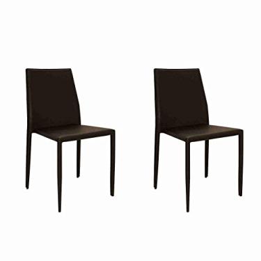 Imagem de Kit 2 Cadeiras Revestimento Pvc Amanda Rivatti Móveis Marrom