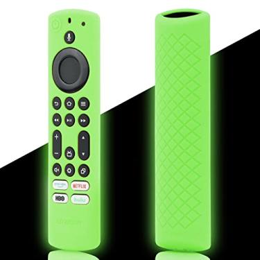 Imagem de LEFXMOPHY Capa para controle remoto de 6,2 polegadas 4K Max 2ª geração 2023 para Toshiba e Insignia TV Voice Control NS-RCFNA-21, capa protetora de silicone verde que brilha no escuro