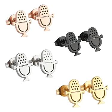 Imagem de Brincos de trompete - joias de guitarra - brincos de clave aguda - brincos de notas musicais - saxofone, Small, Aço inoxidável, Sem pedra preciosa