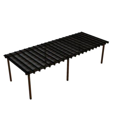 Imagem de Kit Policarbonato Fume 4mm 12,00m x 6,00m - Perfis Naturais