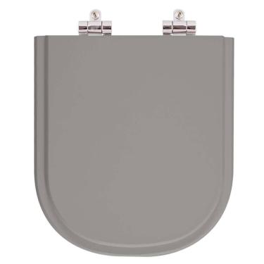 Imagem de Assento Sanitário Poliester Soft Close Vogue Plus Cinza Vip (Cinza Escuro) para vaso Deca