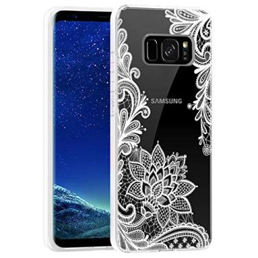 Imagem de Ueokeird Capa de telefone para Galaxy S8, capa para Samsung S8, meninas, mulheres, fina, à prova de choque, estampa floral, capa protetora de TPU flexível e macia para Samsung Galaxy S8 (Mandala)