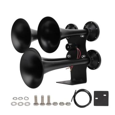 Imagem de Buzina de Trem Com Som Alto Superior, Cromado, Buzinas de Ar para Carro, Dc 12v, 24v, 4 Trompetes, Kit de Buzina de Ar para Carros, Caminhões, Barcos, Caminhão e Iate