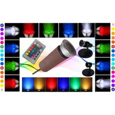 Imagem de Lanterna Cromoterapia Profissional 16 Cores Cabo 3 M + Base de Apoio -