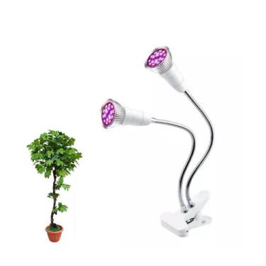 Imagem de Lâmpada Para Plantas LED Grow 18w Com Luminária 2 Bocais - Tenha Essa 