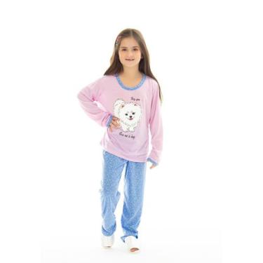 Imagem de Pijama Longo Infantil Cachorrinho Manga Longa Inverno Barato - D'Lani,
