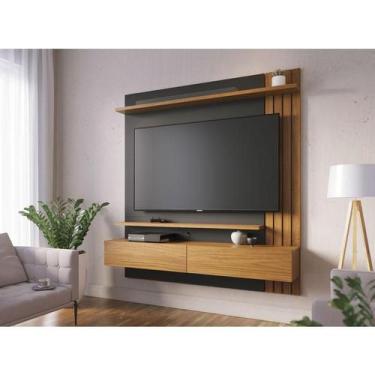 Imagem de Painel para Tv Home Suspenso Ambiente Juriti 1.5 Noce Milano Preto Ace