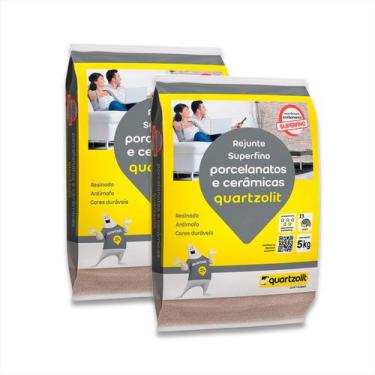 Imagem de kit c/ 2 Rejunte Porcelanato E Cerâmicas Antimofo Quartzolit 5kg Cores