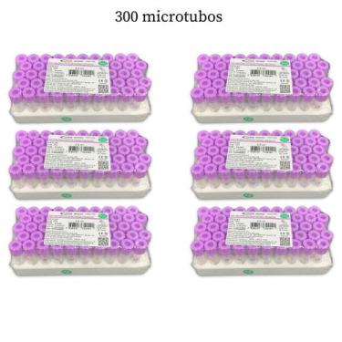 Imagem de Microtubo Edta K2 Roxo Kit Com 300 Microtubos De Coleta 6 Racks - LABO