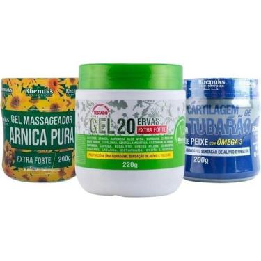 Imagem de Kit Gel Arnica Pura + 20 Ervas + Cartilagem De Tubarão - Rhenuks