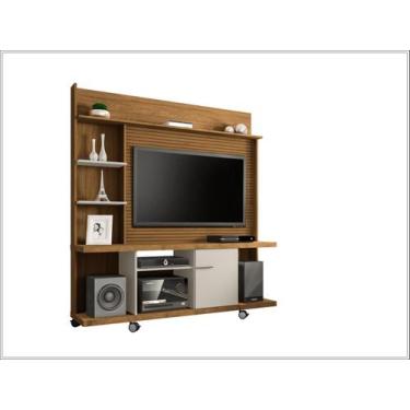 Imagem de  Home Tauros P Tvs 47 Em MDF 4 Prateleiras Cinamomo Off White Ripado B