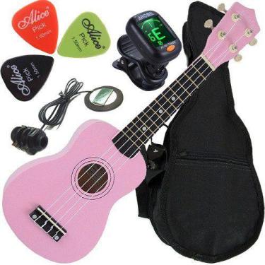 Imagem de Kit Ukulele Soprano Elétric Rosa Com Capa Uks-01 Pi Andaluz