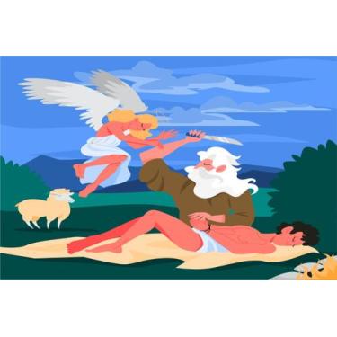 Imagem de Painel de Lona Bíblico Religioso Abraão e Isaac - Fabrika de Festa, 10