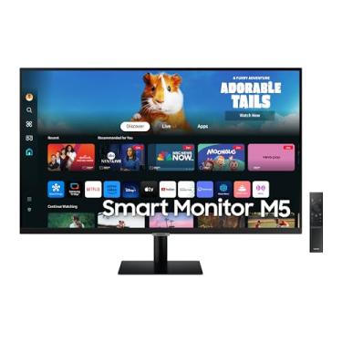 Imagem de SAMSUNG Monitor inteligente FHD série M5 (M50D) de 27 polegadas com streaming de TV, alto-falantes, HDR10, hub de jogos, várias portas, rastreador de treino, ferramentas de acessibilidade de visão,