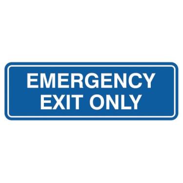 Imagem de Signs ByLITA Placa padrão apenas para saída de emergência - fácil instalação | Placa de parede ou porta durável (azul) - Pacote grande com 2