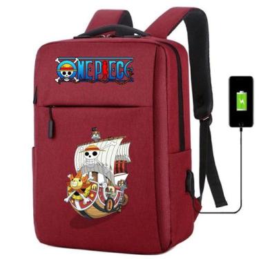 Imagem de Mochila USB Escolar Estampa Infantil One Peace Notebooks, Trabalho Esc