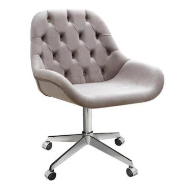Imagem de Poltrona Decorativa Lua Cadeira Giratória com Rodinhas Escritório, Hom
