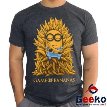 Imagem de Camiseta Game Of Bananas 100% Algodão Minions Game Of Thrones Meu Malv