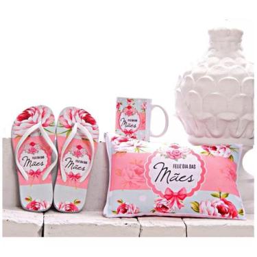 Imagem de Presente Kit Dia das Mães Caneca Almofada Chinelo Lembrancinha - Perso