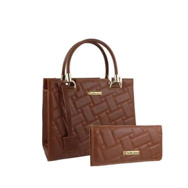 Imagem de Bolsa Feminina Transversal Tote Grande Casual + Carteira Kit - Selfie 