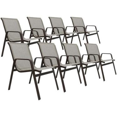 Imagem de Kit 8 Cadeiras de Piscina Resistente para Condomínio Hotel Praia - Nos