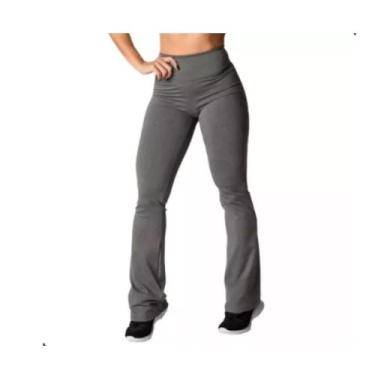 Imagem de Calça Flare Boca De Sino Bailarina Cintura Alta - Preta ou Cinza - Tch