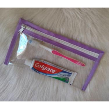 Imagem de Necessarie kit higiene pessoal - Plástico Cristal Transparente, Lilás