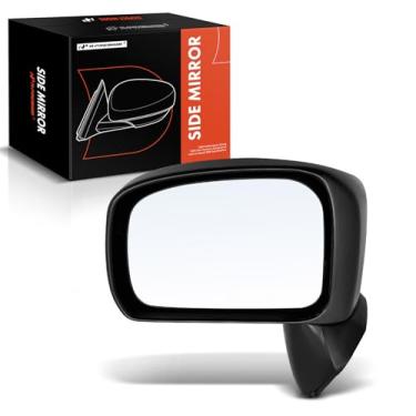 Imagem de A-Premium Espelho retrovisor manual do lado do motorista - compatível com Nissan Versa 2009 2010 2011 - Espelho retrovisor externo preto dobrável manual não aquecido - Substituição # 96302ZW40A