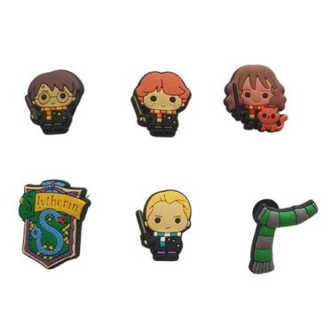Imagem de Kit 6 Pins Bottons Enfeites para Calçados Emborrachados - Harry Potter