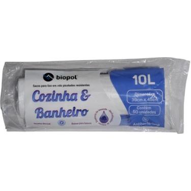 Imagem de 500 Saco de Lixo Cozinha Banheiro Branco c/ Cheiro 10 Lts - AAZ