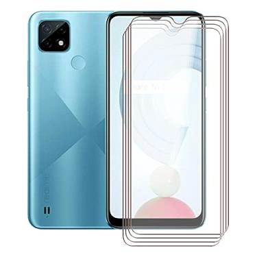 Imagem de Película protetora de tela para Oppo Realme C21 da KJYF [4 unidades] alta transparente [dureza 9H] [sem bolhas] película protetora de vidro temperado para Oppo Realme C21 de 16,50 cm.