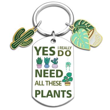 Imagem de Presentes engraçados para amantes de plantas para mulheres jardineiro chaveiro suculenta cacto planta sim eu realmente preciso de todas essas plantas, joias, presentes de jardinagem para mulheres