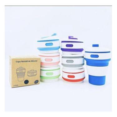 Imagem de Copo De Silicone 350ml Dobrável Reutilizável Portátil - oem