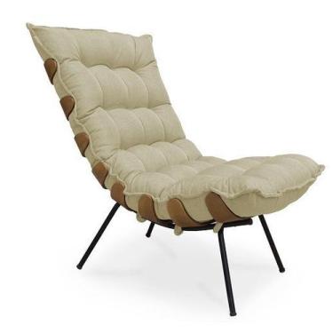 Imagem de Poltrona Costela Linho Bege - Casa & Estofados - Meu Lar Decorações de