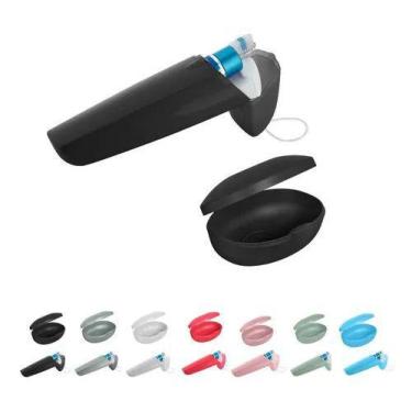 Imagem de Saboneteira Bolsa Mala Viagem Estojo Porta Escova Pasta Preto - Ou