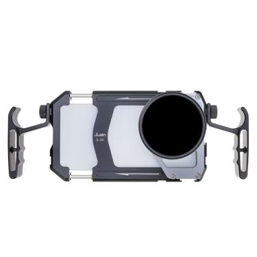 Imagem de JLWIN Kit de estabilizador universal de alumínio para equipamento de vídeo com alças + adaptador de filtro de rosca de 67 mm para iPhone, Samsung, celular, Vlog, transmissão ao vivo, filmagem, com