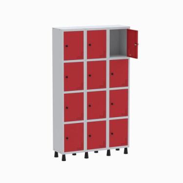 Imagem de Armário Guarda Volume Locker Roupeiro 3 Vãos 12 Portas GR303/12 Light 