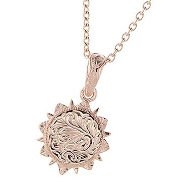 Imagem de piena Colar feminino havaiano de aço inoxidável cirúrgico hipoalergênico 316L onda de sol rolagem folha de maile, Metal, Sem Pedra Preciosa