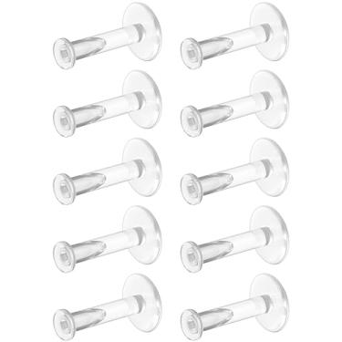 Imagem de Bioflex Brincos transparentes para esportes, trabalho, escola, cirurgia, ressonância magnética - Joia piercing transparente Labret Studs para orelhas, cartilagem, hélice, tragus, lábio, medusa, Monroe
