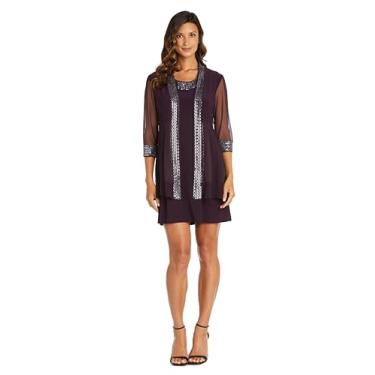 Imagem de R&M Richards Vestido feminino para noite, Ameixa, 17 Plus Size