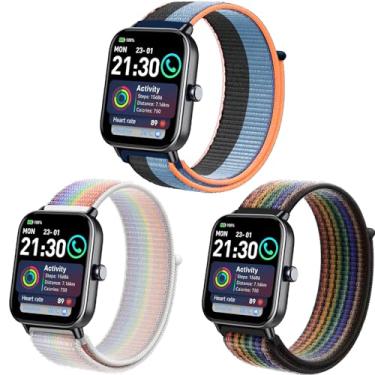 Imagem de Harikiri Pulseiras compatíveis com aeac IDW19, pulseiras de nylon de 22 mm para Togala P99, uaue T60/T50S, Coucur Y66, S5/S3/S6, Fitpolo IDW13, ZOSKVEE P95/P66, AKUMAKA G39, Jugeman, JeeJTek, zakotu