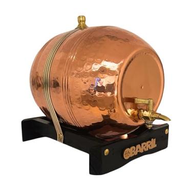Imagem de Barril De Cachaça Em Cobre Puro 5 Litros Com Revestimento De Estanho Por Dentro
