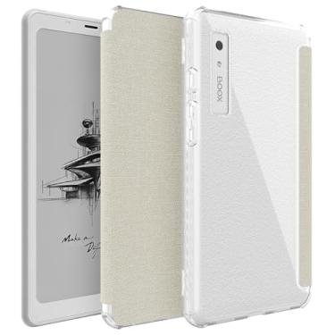 Imagem de TUDIA Capa SKN Flip projetada para Onyx Boox Palma – [Fecho magnético] Traseira de TPU transparente fina à prova de choque com capa de couro texturizado de 15,6 cm (bege)