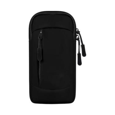 Imagem de menolana Braçadeira esportiva para smartphone, bolsa para braço para homens e mulheres, confortável, à prova d'água, suporte para celular, para treino, viagem, Preto