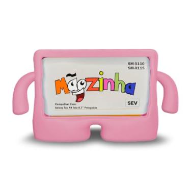 Imagem de Capa Mãozinha Compatível Com Tablet Galaxy Tab A9 8.7'' X110 X115 - Capinha Infantil Borracha, Anti Impacto (Rosa Bebê)