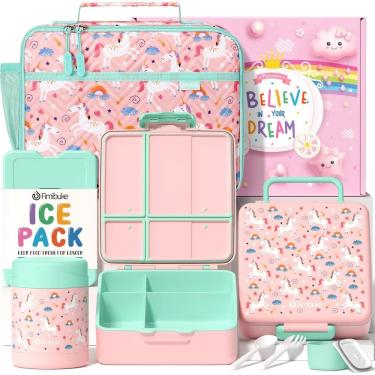 Imagem de Conjunto de lancheira Fimibuke Kids Bento com bolsa, garrafa térmica e utensílios