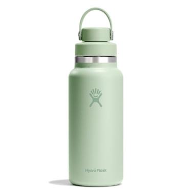 Imagem de Hydro Flask Garrafa de água - aço inoxidável isolado - tampa de boca larga, não derrama, à prova de vazamento em 947 ml Aloe Green