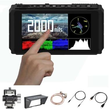 Imagem de FOTGA C50S tela sensível ao toque 2000nit DSLR Monitor de campo com tela sensível ao toque de 5 polegadas e luz do dia visível 3D LUT, forma de onda, vetor, entrada/saída HDMI 4K 3G SDI Dual NP-F montagem de bateria IPS para câmera Canon Nikon Sony