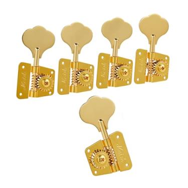 Imagem de Vintage 70s Cloverleaf 5 cordas afinadores de baixo 5 cordas cabeças de máquina de afinação de baixo teclas de afinação de baixo para JB Jazz Bass/PB Precision Bass Gold 4R1L